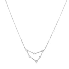 Capricorn Diamond Constellation Zodiac Necklace, 14k White Gold- URBAETIS Fine Jewelry