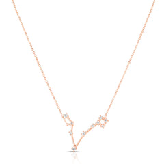 Pisces Diamond Constellation Zodiac Necklace, 14K Rose Gold- URBAETIS Fine Jewelry