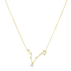 Pisces Diamond Constellation Zodiac Necklace, 14K Yellow Gold- URBAETIS Fine Jewelry