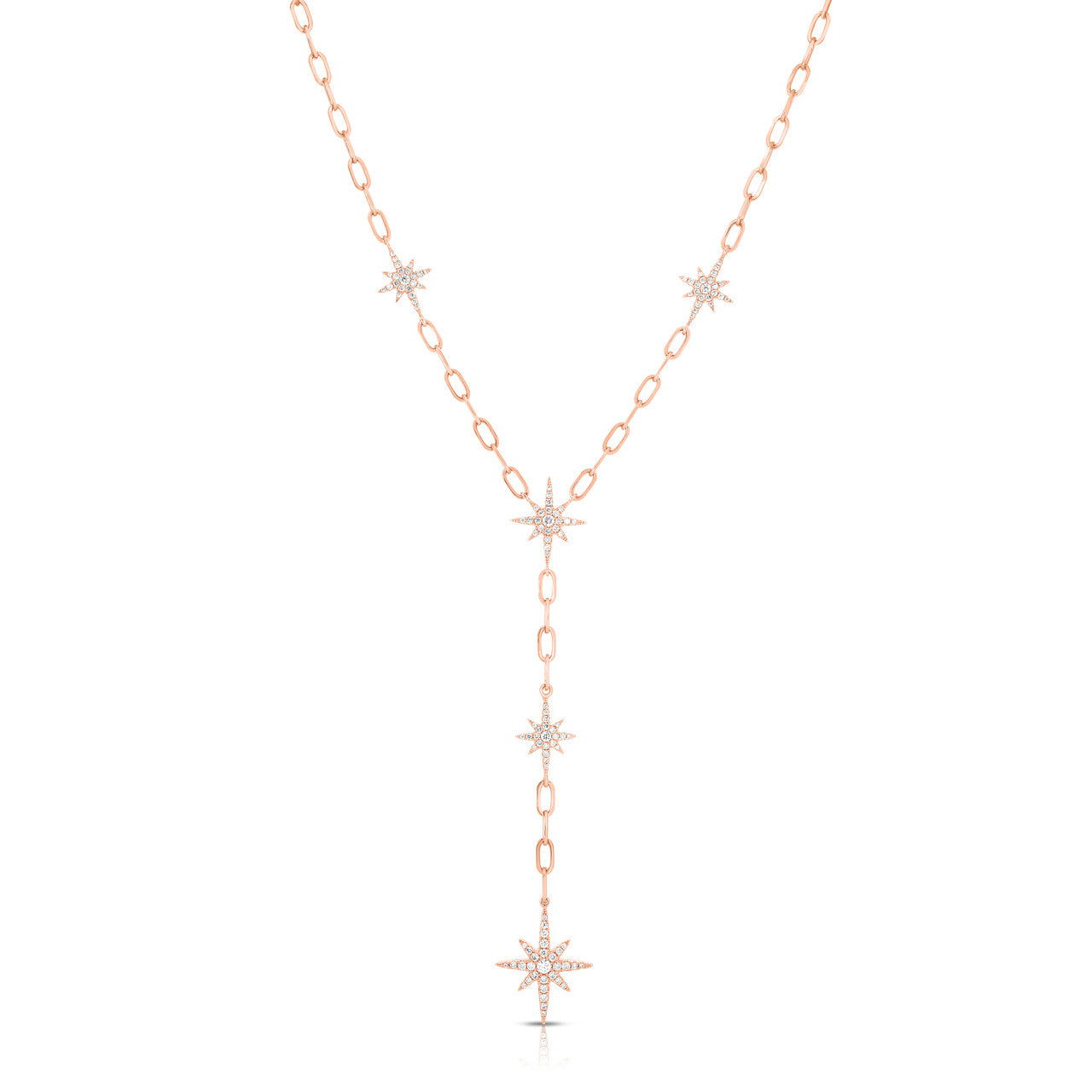 Diamond Starburst Lariat, 14K Rose Gold- URBAETIS Fine Jewelry