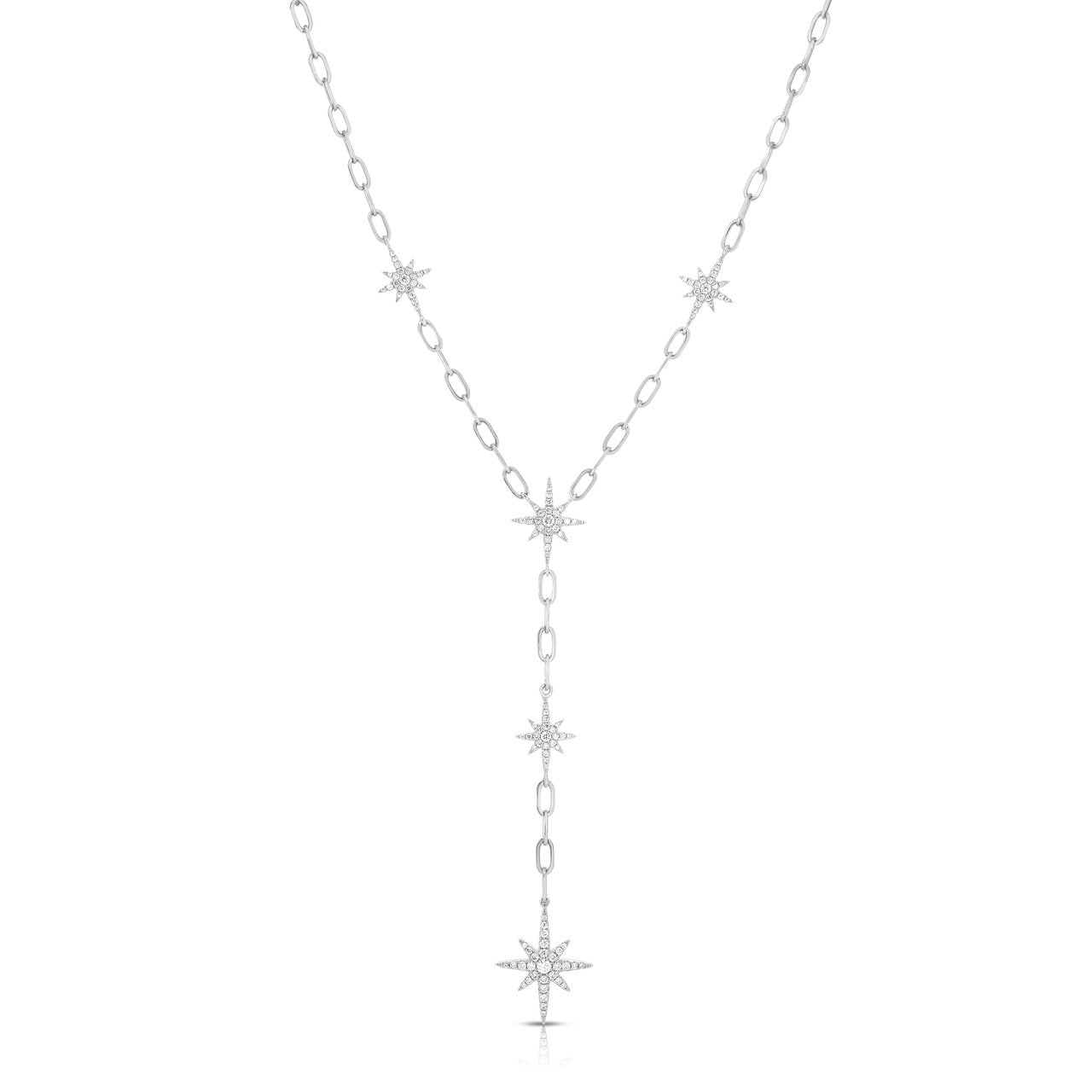 Diamond Starburst Lariat, 14K White Gold- URBAETIS Fine Jewelry