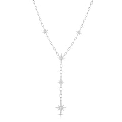 Diamond Starburst Lariat, 14K White Gold- URBAETIS Fine Jewelry