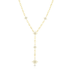 Diamond Starburst Lariat, 14K Yellow Gold- URBAETIS Fine jewelry