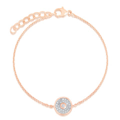Pave' and Round Diamond Bracelet, 14K Rose Gold- URBAETIS Fine Jewelry