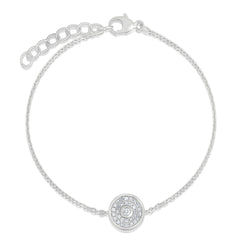 Pave' and Round Diamond Bracelet, 14K White Gold- URBAETIS Fine Jewelry