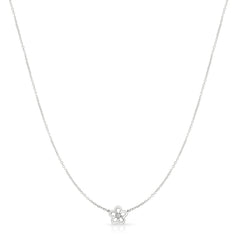 Petite Gold and Diamond Flower Necklace, 14k White Gold- URBAETIS Fine Jewelry