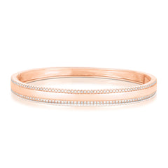 Diamond Border Bangle, 14k rose gold - URBAETIS Fine Jewelry