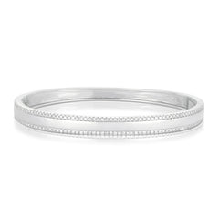 Diamond Border Bangle, 14k white gold - URBAETIS Fine Jewelry
