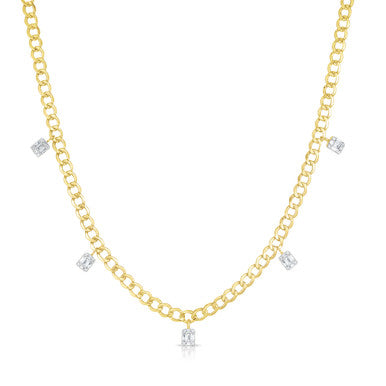 Petite Emerald Illusion Dangle Necklace