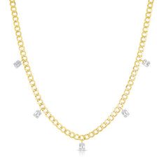 Petite Emerald Illusion Dangle Necklace