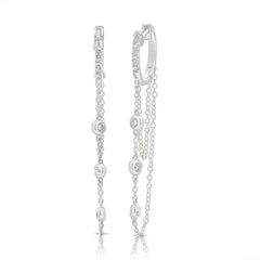 Diamonds By the Yard Diamond Huggies, 14K White Gold- URBAETIS Fine Jewelry