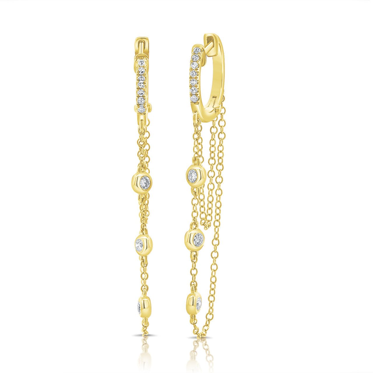 Diamonds By the Yard Diamond Huggies, 14K Yellow Gold- URBAETIS Fine Jewelry