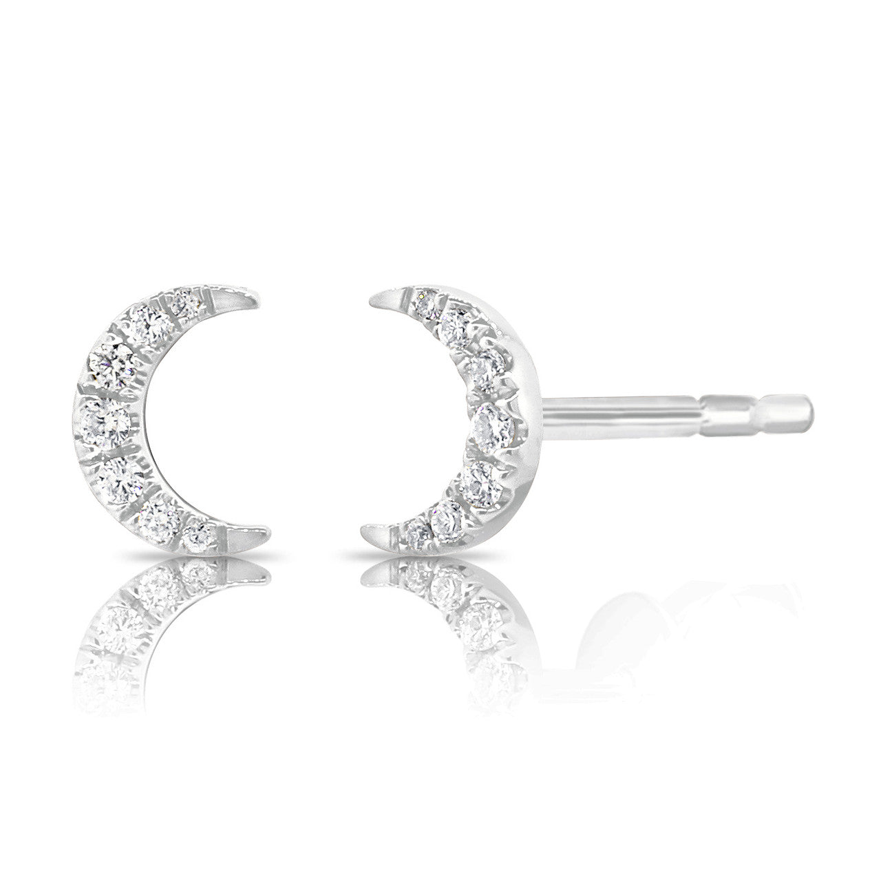 Diamond Mood Studs, 14K White Gold- URBAETIS Fine Jewelry