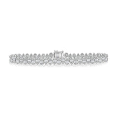 Up and Down Diamond Pear illusion Bracelet, 14K White Gold- URBAETIS Fine Jewelry