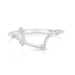 Aries Diamond Constellation Zodiac Ring, 14K White Gold- URBAETIS Fine Jewelry
