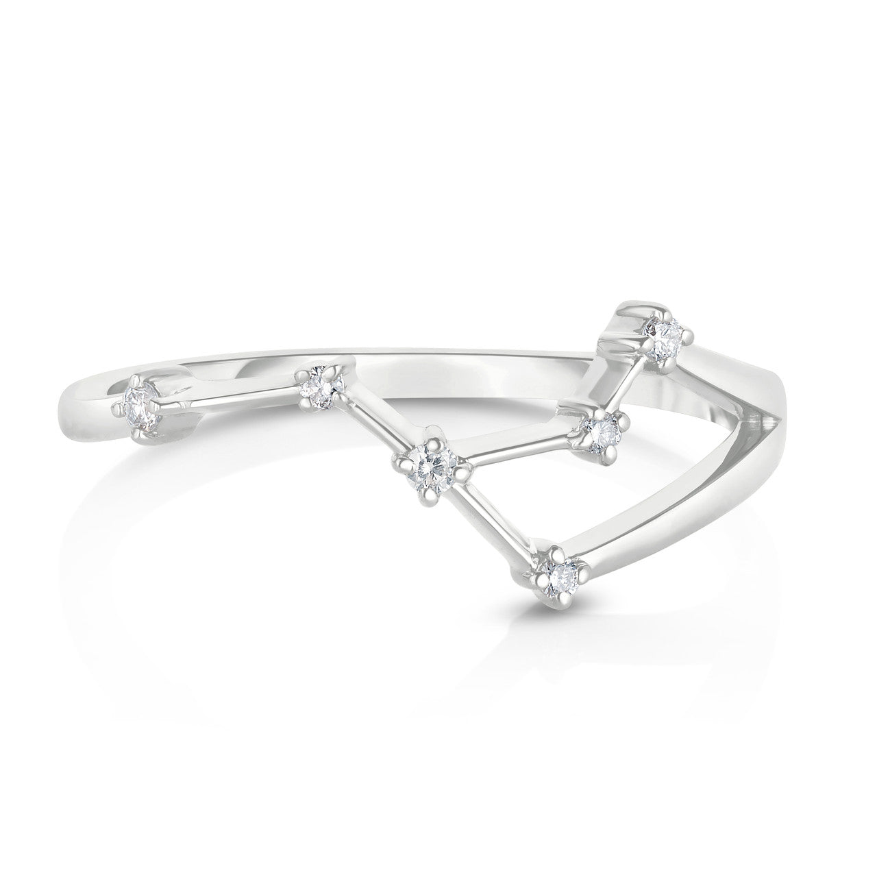 Cancer Diamond Constellation Zodiac Ring, 14k White Gold- URBAETIS Fine Jewelry