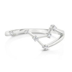 Cancer Diamond Constellation Zodiac Ring, 14k White Gold- URBAETIS Fine Jewelry