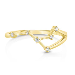 Cancer Diamond Constellation Zodiac Ring, 14K Yellow Gold- URBAETIS Fine Jewelry