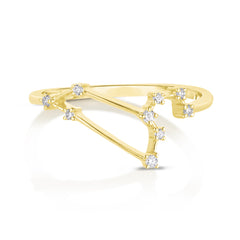 Leo  Diamond Constellation Zodiac Ring,14K Yellow Gold- URBAETIS Fine Jewelry