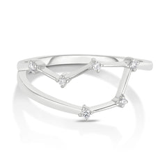 Libra Diamond Constellation Zodiac Ring, 14K White Gold- URBAETIS Fine Jewelry