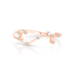 Scorpio Diamond Constellation Zodiac Ring , 14K Rose Gold- URBAETIS Fine Jewelry