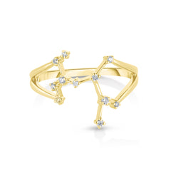 Sagittarius Diamond Constellation Zodiac Ring, 14K Yellow Gold- URBAETIS Fine Jewelry