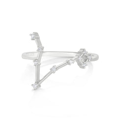 Pisces Diamond Constellation Zodiac Ring, 14K White  Gold- URBAETIS Fine Jewelry