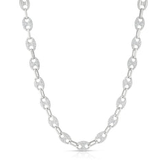Pave' Diamond Mariner Chain, 14K White Gold- URBAETIS Fine Jewelry