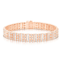 Mixed Setting Diamond Bracelet, 14k rose gold - URBAETIS Fine Jewelry