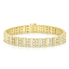 Mixed Setting Diamond Bracelet, 14k yellow gold - URBAETIS Fine Jewelry