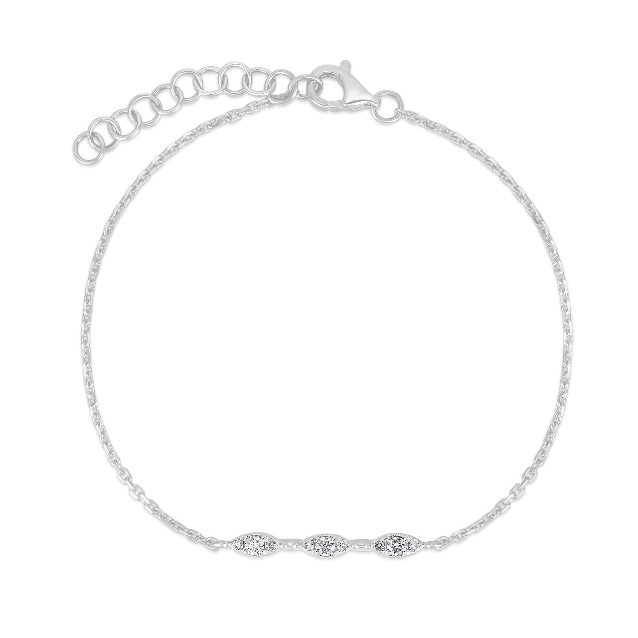 Marquise Illusion Diamond Bracelet, 14k white gold - URBAETIS Fine Jewelry