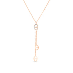 Diamond Mariner Lariat Necklace, 14k rose gold - URBAETIS Fine Jewelry