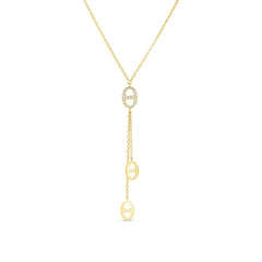 Diamond Mariner Lariat Necklace, 14k yellow gold - URBAETIS Fine Jewelry