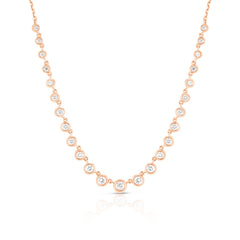 Graduating Bezel Set Diamond Necklace, 14k rose gold - URBAETIS Fine Jewelry