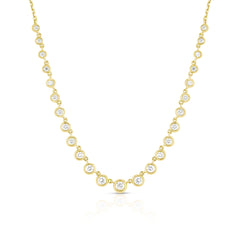 Graduating Bezel Set Diamond Necklace, 14k yellow gold - URBAETIS Fine Jewelry