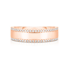 Diamond Border Ring, 14k rose gold, side image - URBAETIS Fine Jewelry