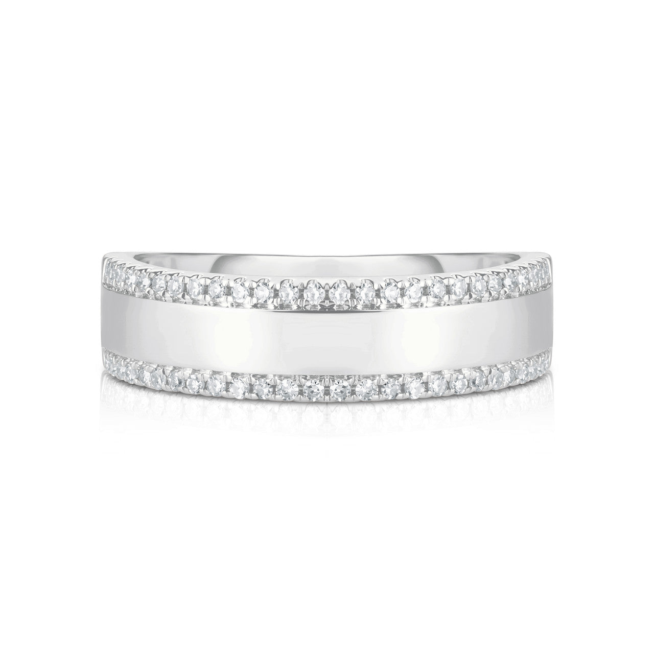 Diamond Border Ring, 14k white gold - URBAETIS Fine Jewelry