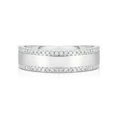 Diamond Border Ring, 14k white gold - URBAETIS Fine Jewelry