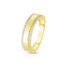 Diamond Border Ring, 14k yellow gold, side image - URBAETIS Fine Jewelry