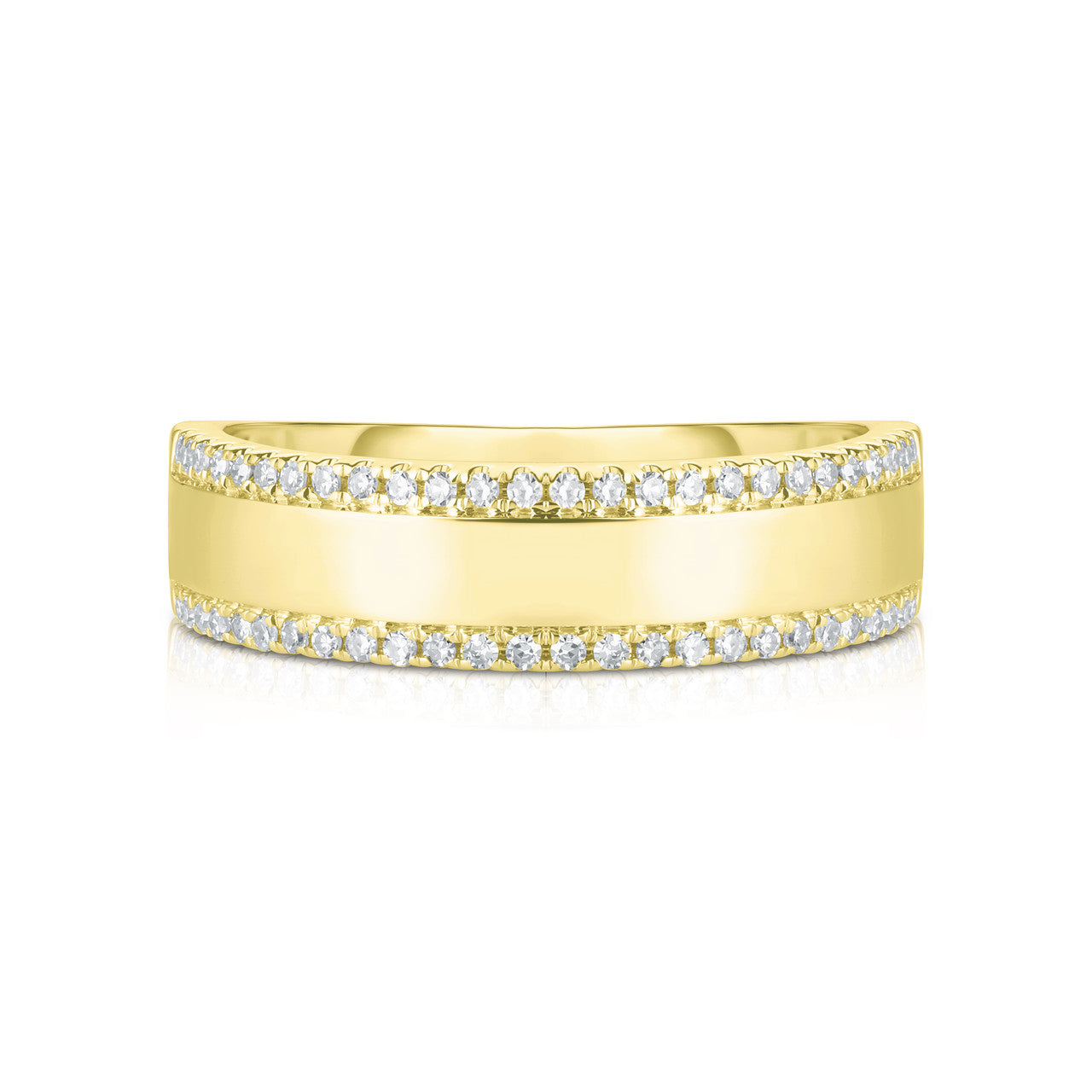 Diamond Border Ring, 14k yellow gold - URBAETIS Fine Jewelry