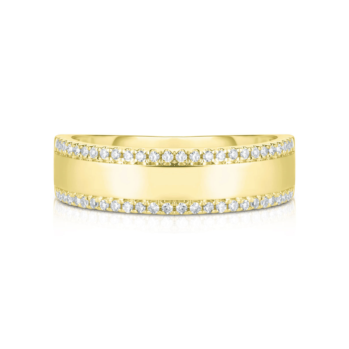 Diamond Border Ring, 14k yellow gold - URBAETIS Fine Jewelry