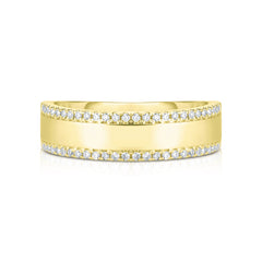 Diamond Border Ring, 14k yellow gold - URBAETIS Fine Jewelry