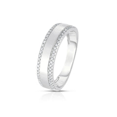 Diamond Border Ring, 14k white gold, side image - URBAETIS Fine Jewelry
