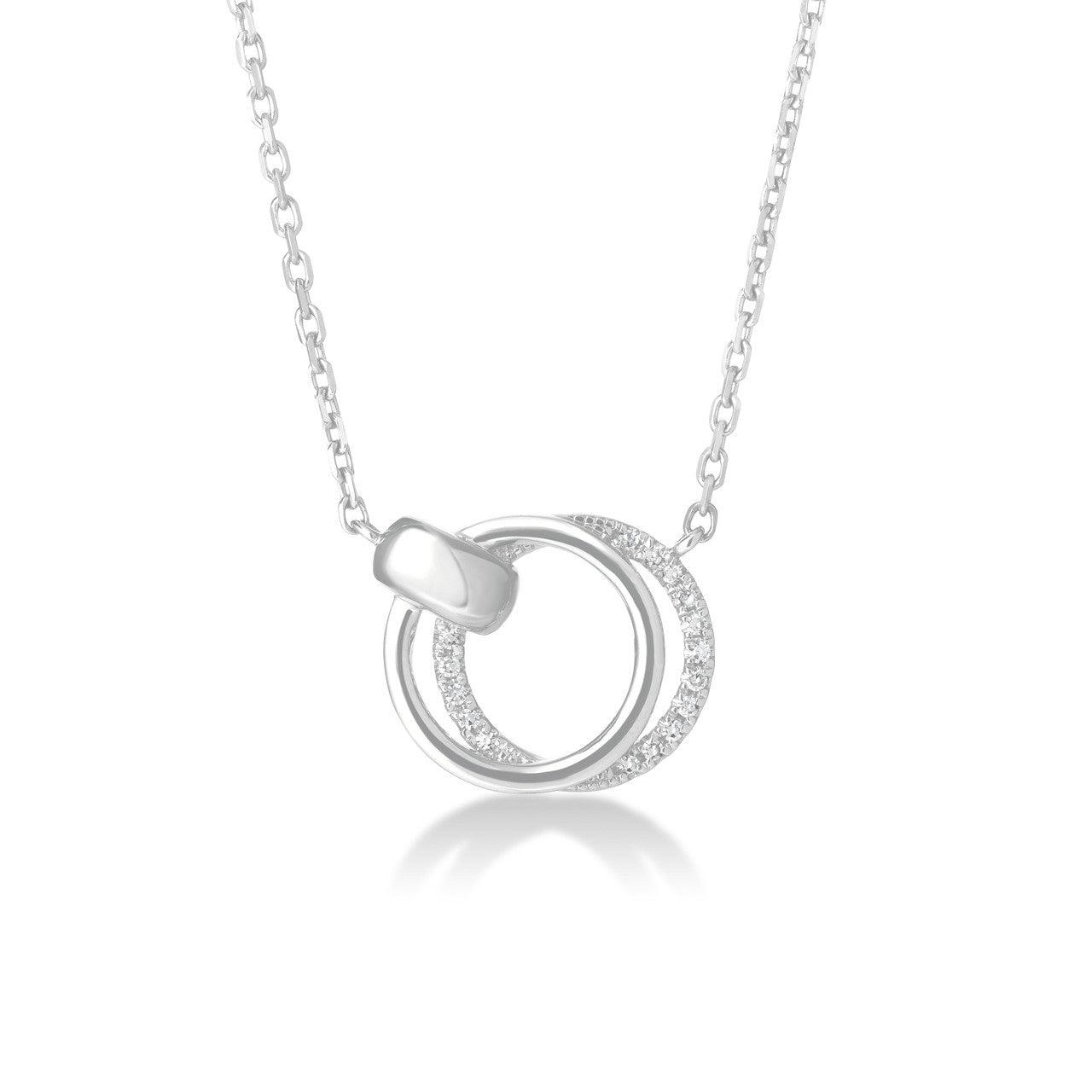 Petite Door Knocker Necklace, 14k white gold - URBAETIS Fine Jewelry