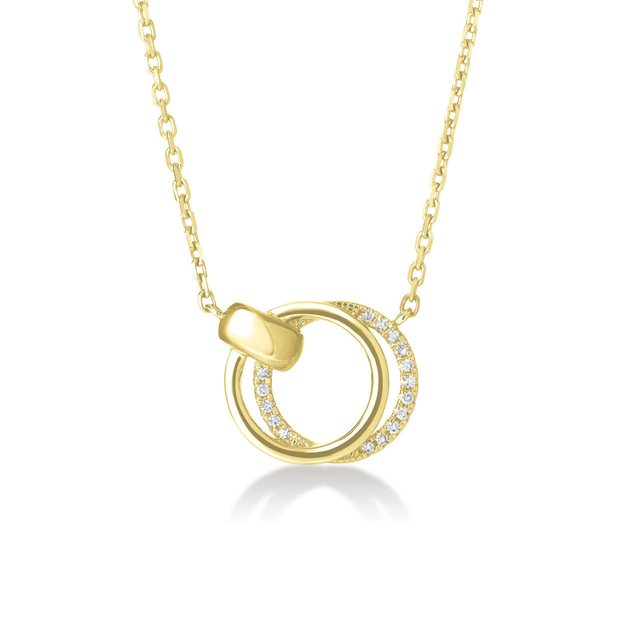 Petite Door Knocker Necklace, 14k yellow gold - URBAETIS Fine Jewelry