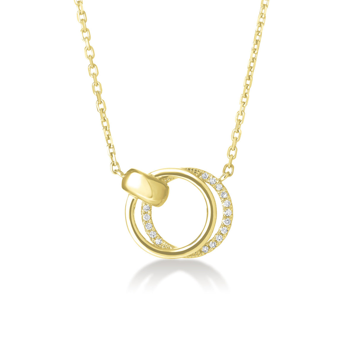 Petite Door Knocker Necklace, 14k yellow gold - URBAETIS Fine Jewelry