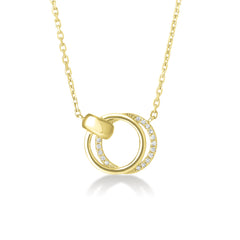 Petite Door Knocker Necklace, 14k yellow gold - URBAETIS Fine Jewelry