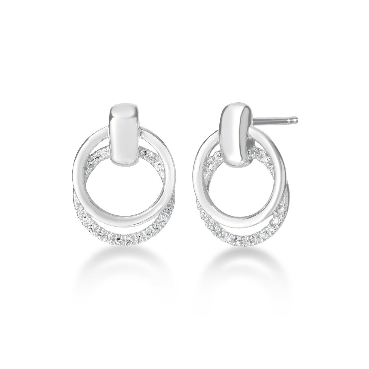 Petite Door Knocker Earrings, 14k white gold - URBAETIS Fine Jewelry