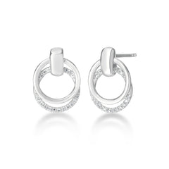 Petite Door Knocker Earrings, 14k white gold - URBAETIS Fine Jewelry