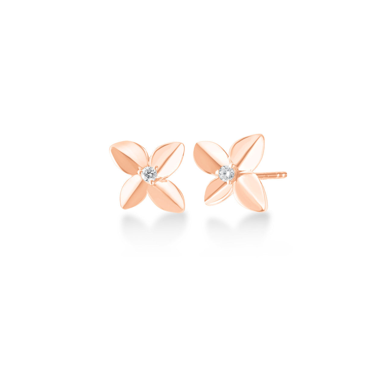 Gold Hydrangea Earrings, 14k rose gold - URBAETIS Fine Jewelry